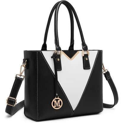 Miss Lulu Damen Handtasche V-förmiges Design Schultertasche