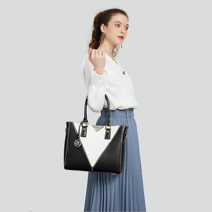 Miss Lulu Damen Handtasche V-förmiges Design Schultertasche