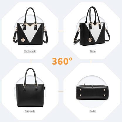 Miss Lulu Damen Handtasche V-förmiges Design Schultertasche