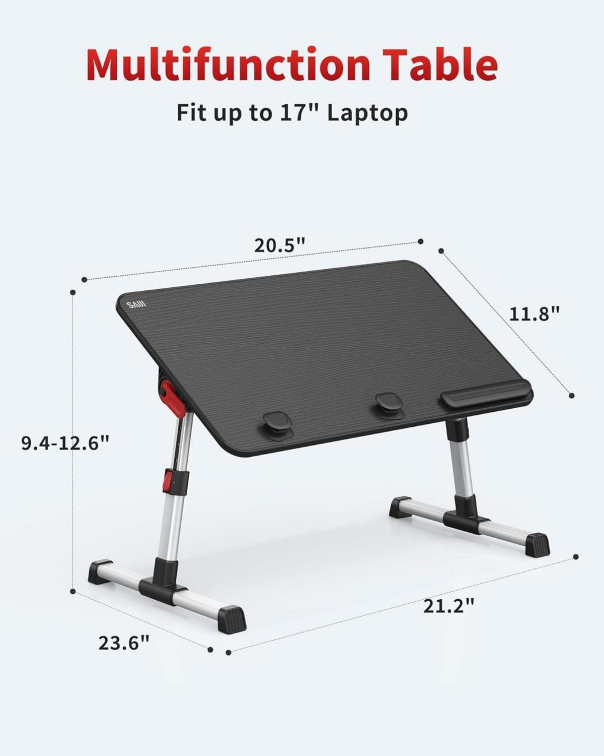 SAIJI Laptop-Schreibtisch tragbarer Laptoptisch 4-fach verstellbar
