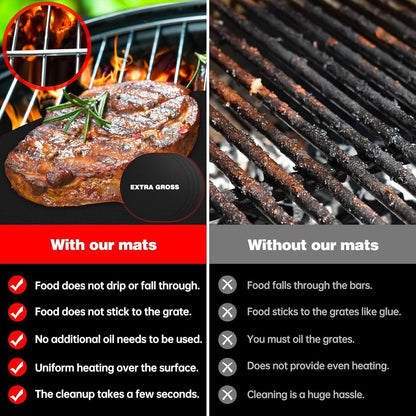 8er Set Grillmatte für Gasgrill  Antihaft Teflon 40x32cm