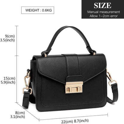 Elegante Miss Lulu Umhängetasche Damen schwarz-1, klein