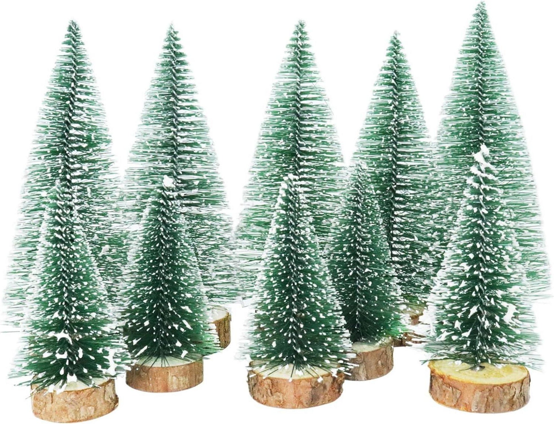 Mini Weihnachtsbäume mit Schnee-Effekt 10er Set für Winterdeko