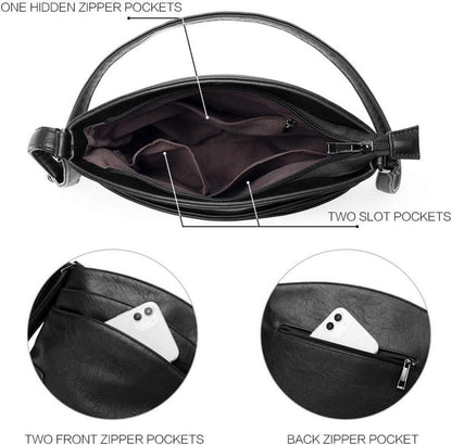 Schwarze Umhängetasche Crossbody Damen Clutch Geldbörse