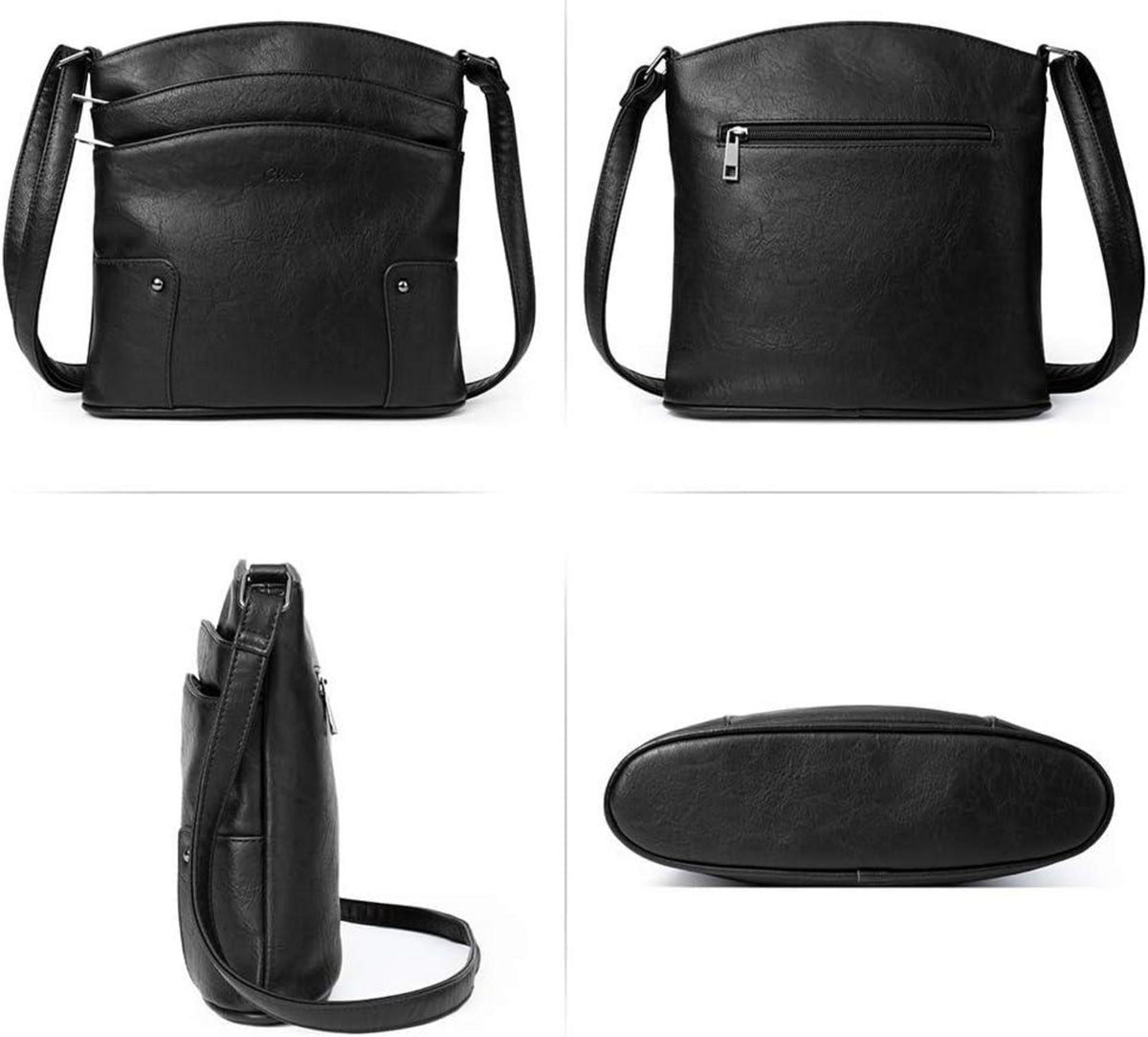 CLUCI Damen Umhängetasche Crossbody Schwarz Geldbörse