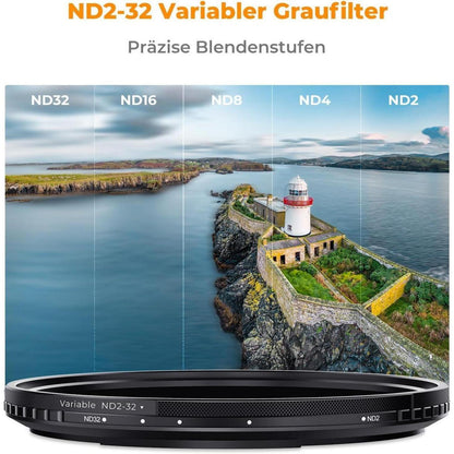 ND Filter 82mm Magnetischer Variabler Graufilter ND2-32