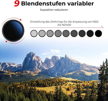 43mm Variabler ND Filter ND2-ND400 42-Nanobeschichtung