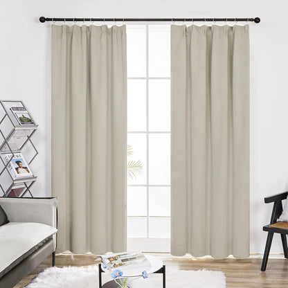 Verdunkelungsvorhang Set Hellbeige 229x229cm - Thermogardine Schallschutz