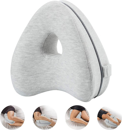 Ergonomisches Kniekissen für Seitenschläfer, Memory Foam, abnehmbarer Bezug