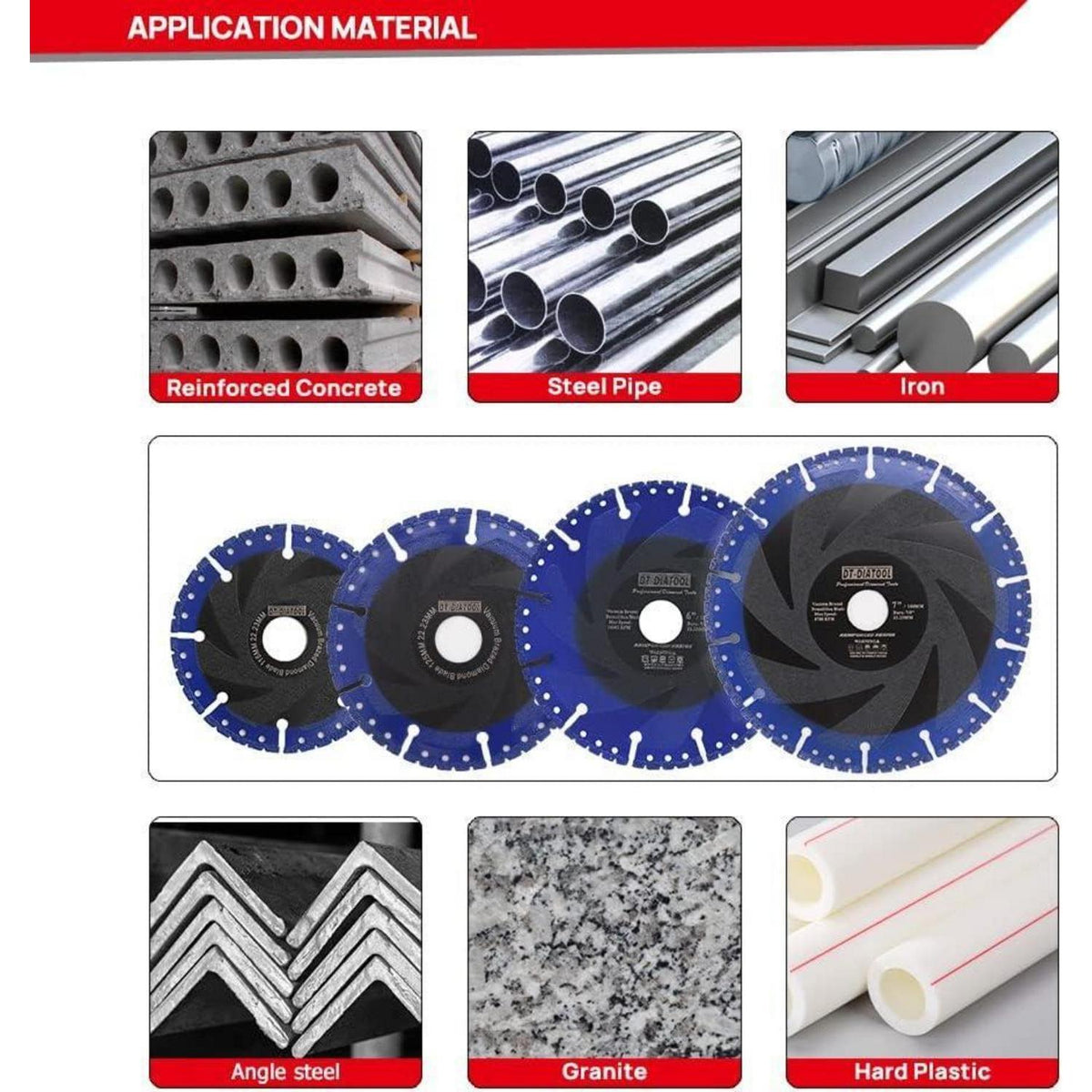 Diamant-Trennscheiben 2er-Set 180mm für Stahlbeton & Metall