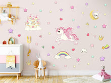 Leuchtsterne Wandtattoo Mädchen Einhorn Sternenhimmel