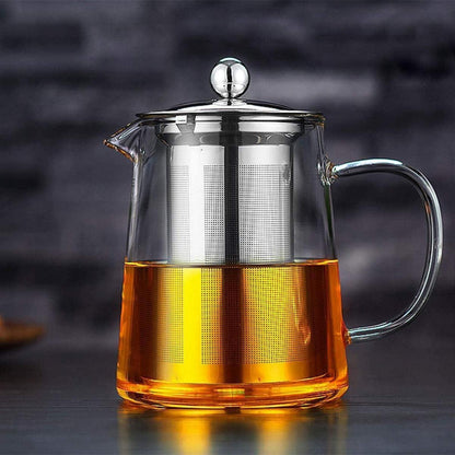 Teekanne Glas mit Siebeinsatz 550ml, hitzebeständig