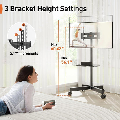TV Ständer Rollbar mit Rollen für 23–60 Zoll LCD Fernseher