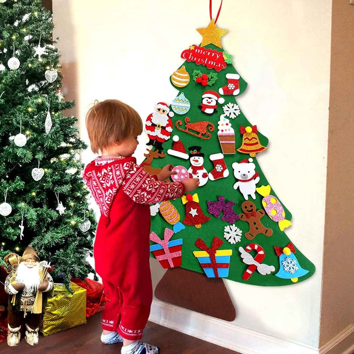 DIY Filz Weihnachtsbaum Kinder Goldpulver Design 39inch