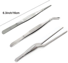 6er Set Kochpinzette Edelstahl mit gezackten Spitzen 16cm