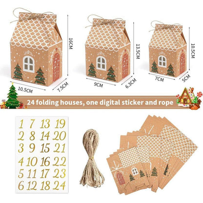 Adventskalender Häuser DIY zum Befüllen, 24 Boxen 3