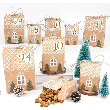 Adventskalender Häuser DIY zum Befüllen, 24 Boxen 3