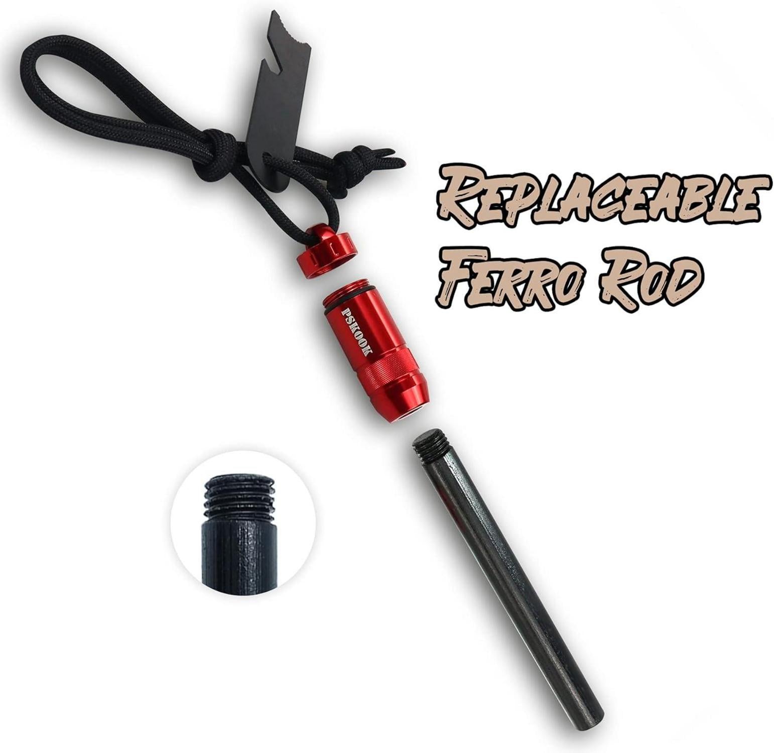 Survival Fire Starter Kit Premium Magnesium Ferrocium Rod Bushcraft Feuerstahl