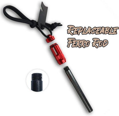 PSKOOK Survival Feuerstarter Kit Premium Magnesium Ferrocium Rod Bushcraft