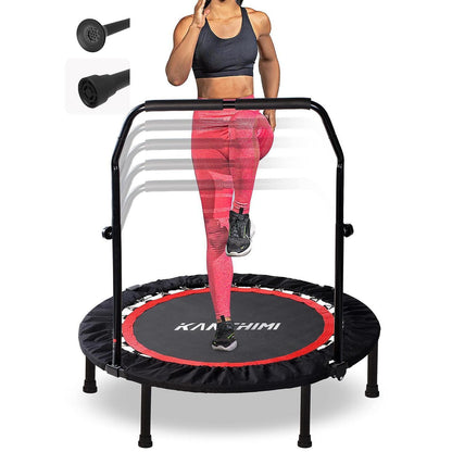 Faltbares Fitness Trampolin mit Griff – 101 cm, Schwarz