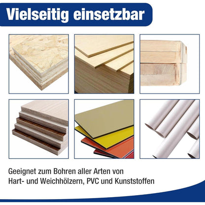 Holzbohrer-Set flach Sechskantschaft 8-teilig mit Koffer
