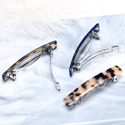 Haarspangen-Set 3 Stück für Damen, Automatik-Klammer, Ivory, Navy, Tortoise