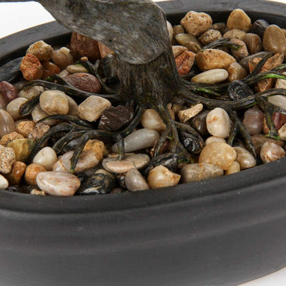 Kunstbonsai Zeder Schwarz Keramik-Übertopf 25 x 23 cm