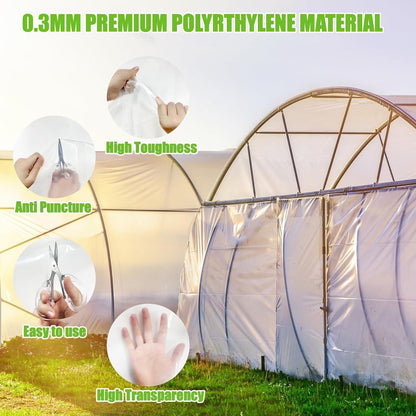 2 x 6m Polyethylenfolie Transparent Gewächshausfolie 250Mu