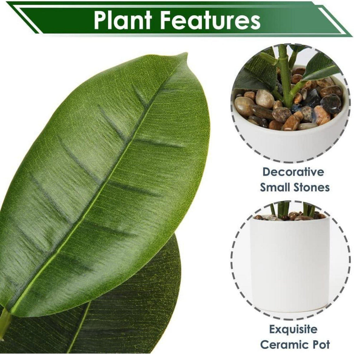 Künstliche Monstera Pflanze im Topf, 31cm, Dekoration für Zuhause & Büro