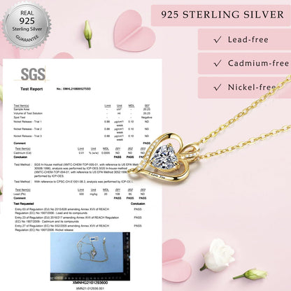 Herz Halskette Damen 925 Silber Geburtsstein Rose Geschenkbox