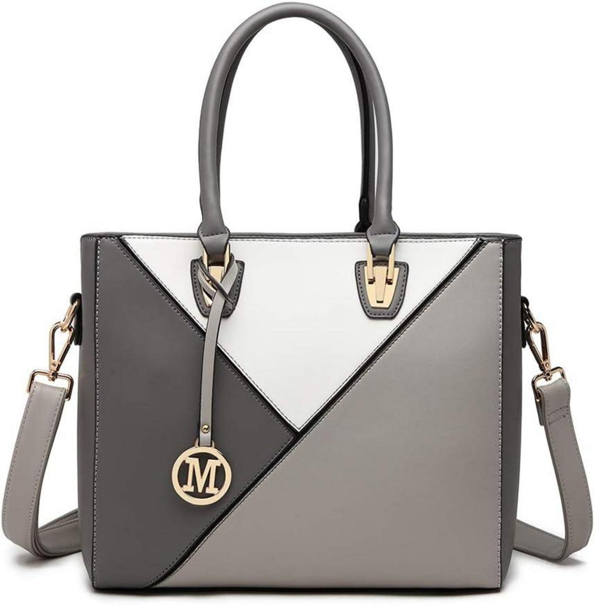 Geometrische Handtasche mit Ombre-Effekt und viel Stauraum