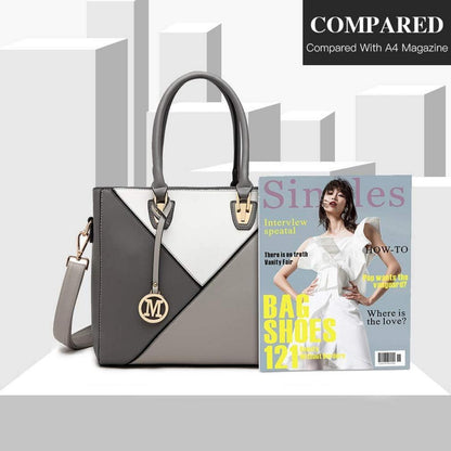 Miss Lulu Damen Handtasche Schultertasche Shopper V-Form Ledertasche