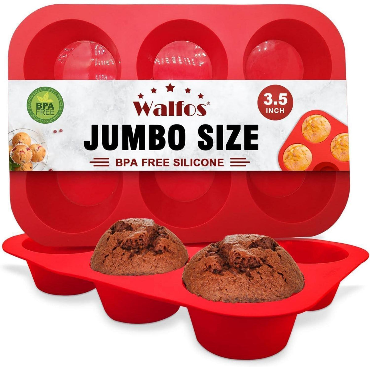 Jumbo Muffinform Set, 2x 6er-Pack, Antihaft-Silikon, BPA-frei
