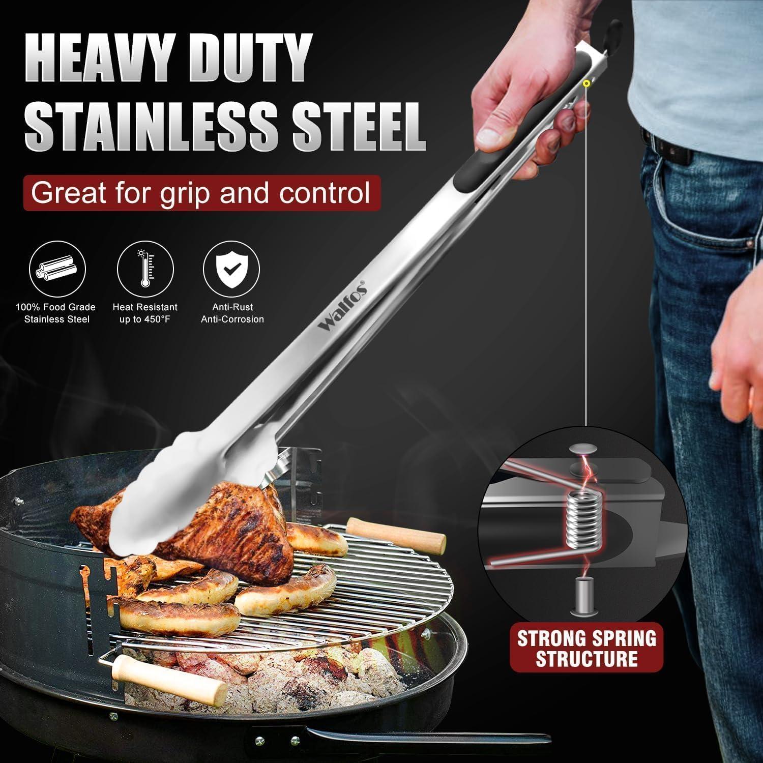 Walfos Küchenzange 43cm Grillzange Premium-Edelstahl