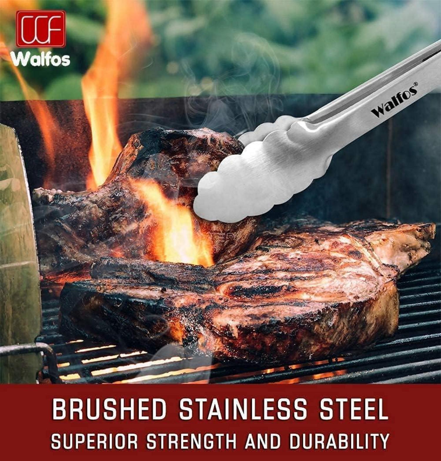 Küchenzange 43cm Grillzange Edelstahl hitzebeständiger Griff