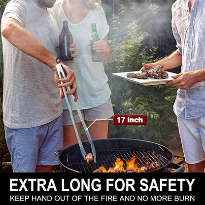 Walfos Küchenzange 43cm Grillzange Premium-Edelstahl hitzebeständiger Griff