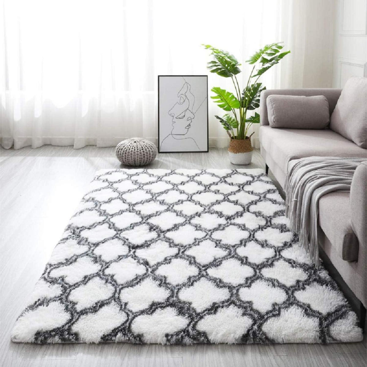 Shaggy Teppich Flauschig Hochflor Langflor Wohnzimmer Teppiche Anti