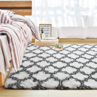 Flauschiger Hochflor Teppich Wohnzimmer Schlafzimmer 120x160cm