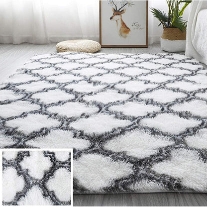 Shaggy Hochflor Teppich Flauschig Modern Langflor Weiß 160x200cm