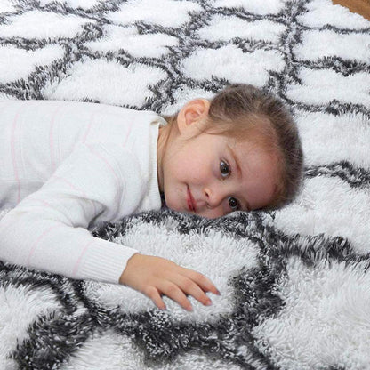 Shaggy Hochflor Teppich Flauschig Modern Langflor Weiß 160x200cm