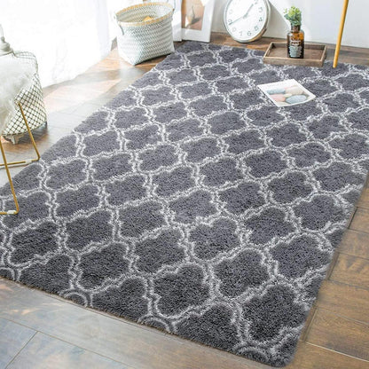 Shaggy Teppich Flauschig Anti rutsch 160x200cm Grau