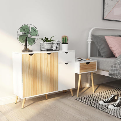 Weißes Sideboard mit Schubladen – 90x30x74 cm