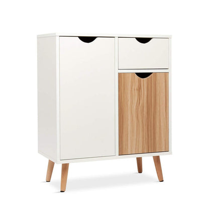 Weißes Sideboard mit Schublade & Türen – 60x30x73 cm