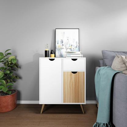 Weißes Sideboard mit Schublade & Türen – 60x30x73 cm