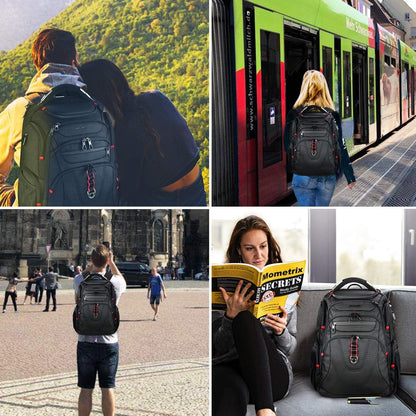 Laptop Rucksack 17,3 Zoll Business Reiserucksack Wasserdicht RFID Schwarz