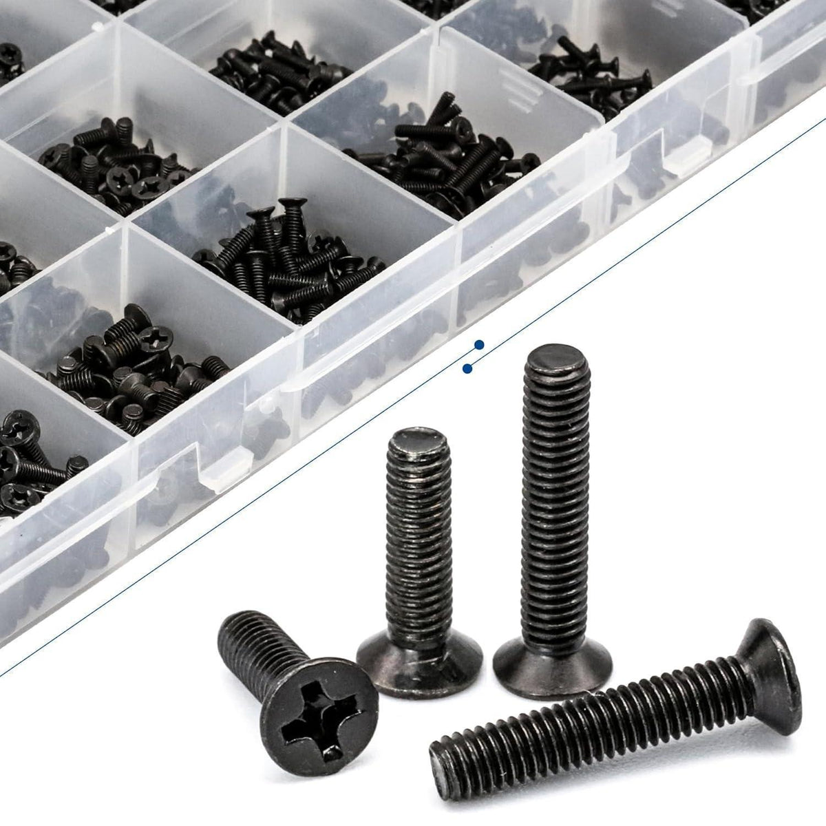 Laptop Schrauben Set 720 Stück M1.4-M3 Phillips Flachkopf Schwarz