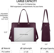 Lubardy Handtasche Damen 15.6 Zoll Groß Elegant PU Leder