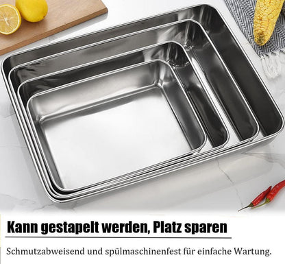 Edelstahl Backblech 30 * 35cm Robust Leicht zu reinigen Geschirrspüler geeignet