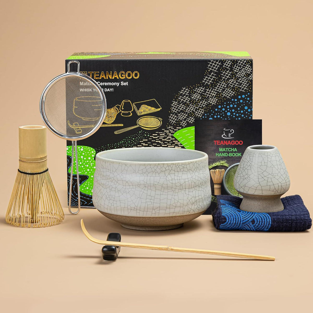 Japanisches Matcha-Teezeremonie Set aus Bambus & Keramik