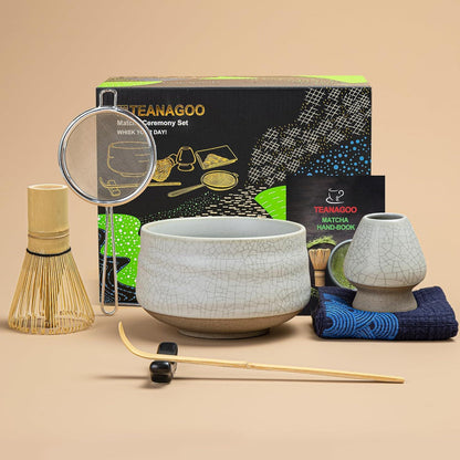 Japanisches Matcha-Teezeremonie Set aus Bambus & Keramik